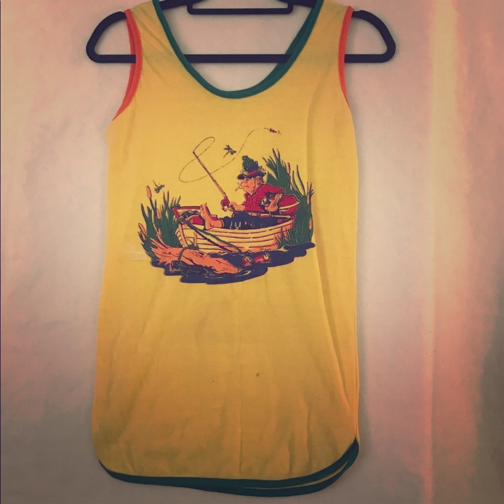 Vintage 70s Tank Hipster Tank Top Small
